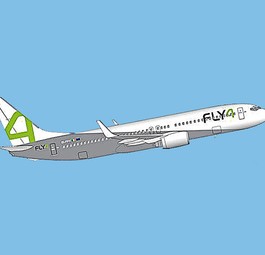 Eine Boeing 737 von Fly 4: So präsentiert sich die neue Wet-Lease-Fluggesellschaft.