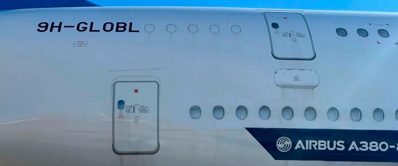 9H-GLOBL: Der erste Airbus A380 von Global Airlines.