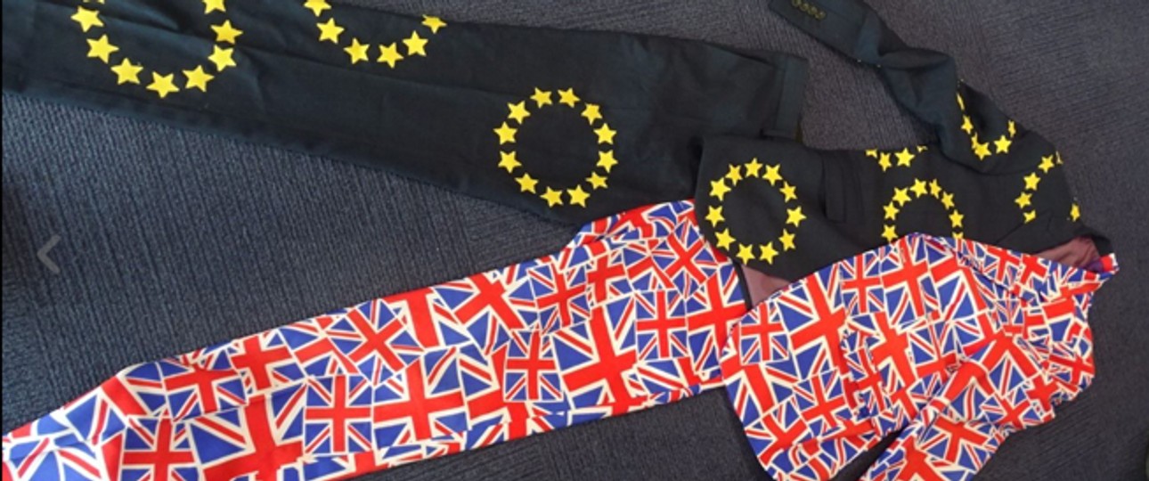 Remain-Kostüm von Michael O'Leary: Verkleiden brachte nichts, der Brexit kommt. Den Anzug des Ryanair-Chefs gibts nun auf Ebay zu kaufen.