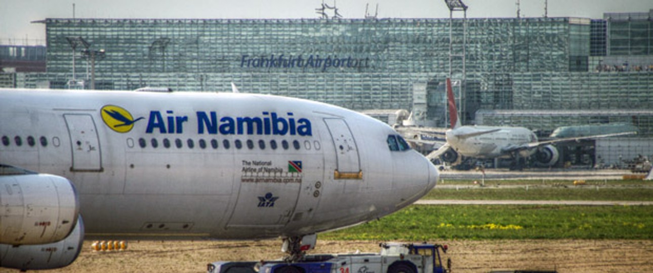 A340 von Air Namibia in Frankfurt: Die Airline hat finanzielle Probleme.