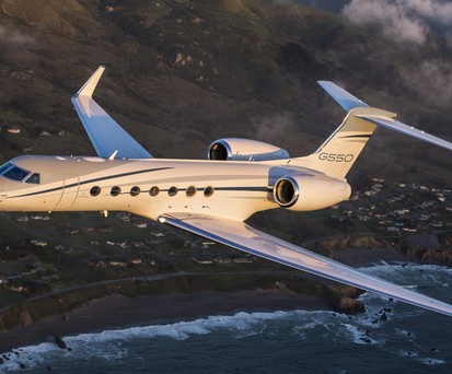 Die schnellsten Businessjets der Welt: Platz 5 sichert sich die Gulfstream G550 mit einem Maximum Operating Mach MOM von 0.885. Bei einem Wert von 1 wäre Schallgeschwindigkeit erreicht.