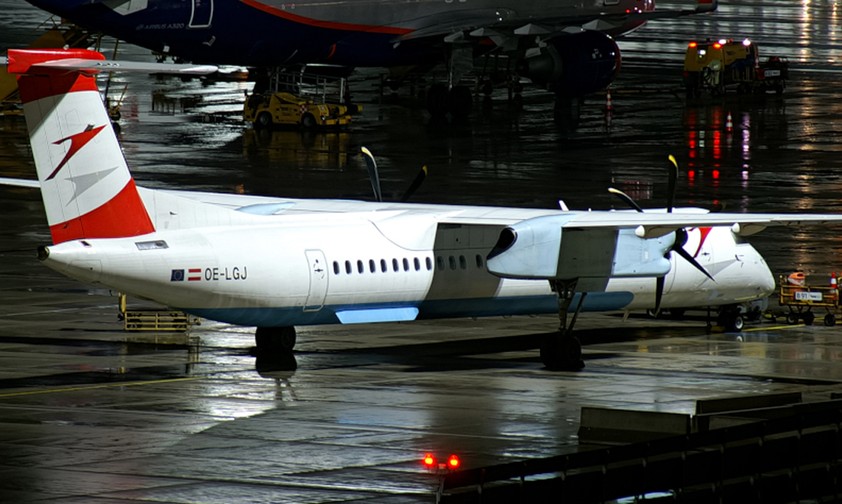 Dash 8 von Austrian Airlines mit dem Kennzeichen OE-LGJ: Fliegen noch etwas weiter.