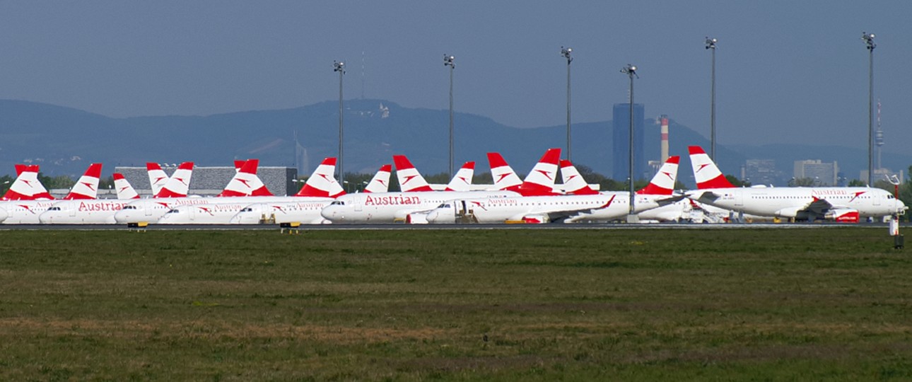 Geparkte Flugzeuge von AUA in Wien: Die Erholung dauert länger als gedacht.