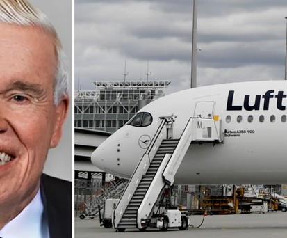 Klaus-Michael Kühne und ein Airbus A350 von Lufthansa: Mehr Premium als Ziel.