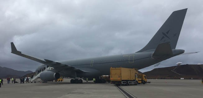 Airbus A330 von Air Tanker: Verleaste Maschinen sind oftmals anders lackiert als im klassischen Armeegrau.