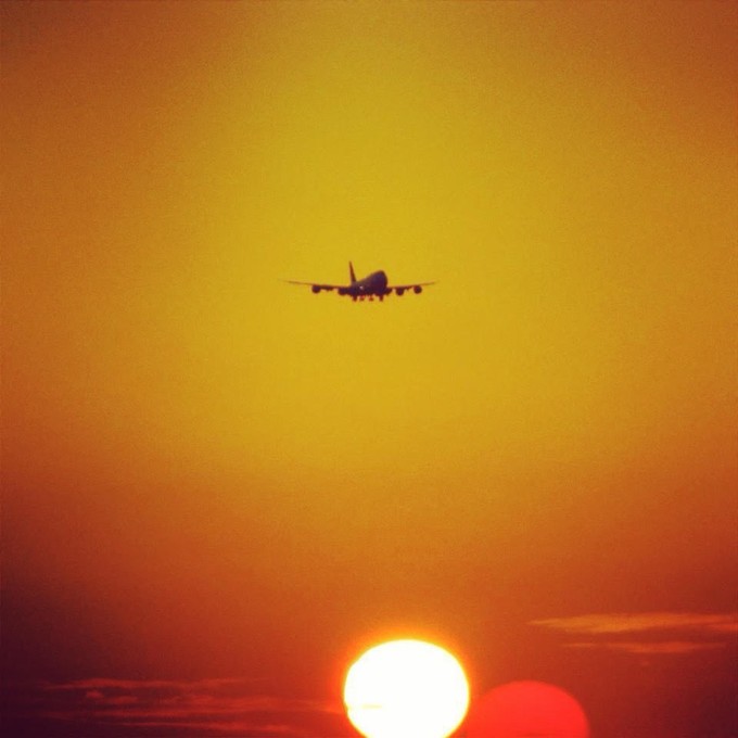 Anflug in der Abendsonne.