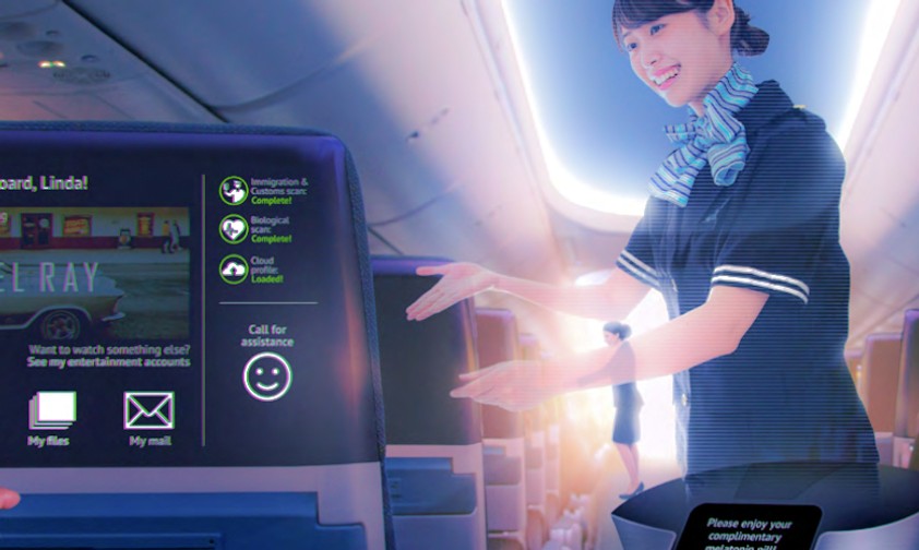 Flugbegleiterin als Hologramm: Bekommen reale Besatzungen bald Unterstützung von Lichtprojektionen?