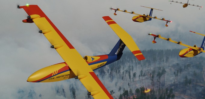 Erfolgreicher Beitrag: Dipper ist ein hybrid-elektrisches Amphibienflugzeug, entworfen vom Team der DHBW Ravensburg. Verteilte elektrische Antriebe durch sechs gegenläufige Propeller entlang der Spannweite sowie zwei Propeller an den Flügelspitzen steigern die aerodynamischen Eigenschaften. Diese Konfiguration erlaubt kurze Strecken für Start, Landung und Wasseraufnahme auf Wasserfreiflächen. Die Luftfahrzeugflotte besteht aus sechs Vehikeln, die über die zusätzlich entwickelte Software Aegis ferngesteuert, koordiniert und überwacht werden. Das Flugzeug kann zudem als Transport- oder Forschungsflugzeug in entlegenen und rauen Gebieten eingesetzt werden. Darüber hinaus ist auch eine Umrüstung für humanitäre Missionen nach Naturkatastrophen möglich.
