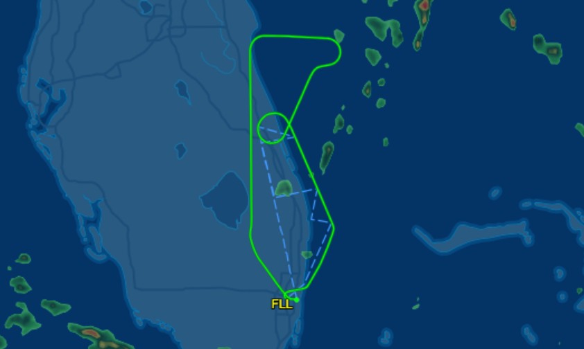 Die Route von Allegiant-Flug G4485: Der Airbus A320 flog erst nach Norden und drehte anschließend Richtung Osten - dann kam es zu der kritischen Situation.