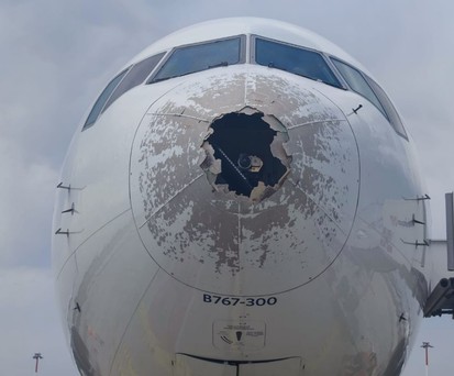 Beschädigter Jet: Den Insassen passierte nichts.