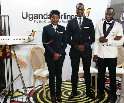 Uganda Airlines auf der Hochzeitsmesse: Modell einer CRJ 900.