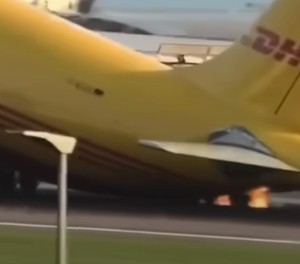 airbus a330 dhl eat tailstrike london