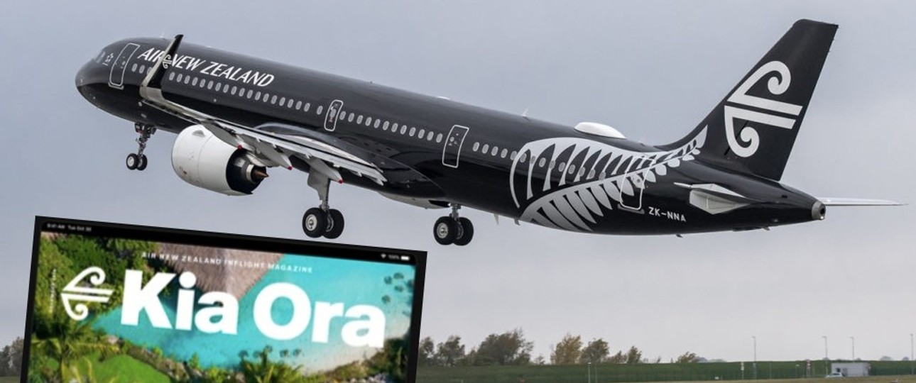 Jet und Bordmagazin von Air New Zealand: Kein Markenschutz.