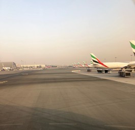 Flugzeuge von Emirates in Dubai: Weniger Kapazität.