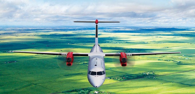 Dash 8 im Flug: Die neue Nationalairline Ecuadors setzt auf dieses Modell.