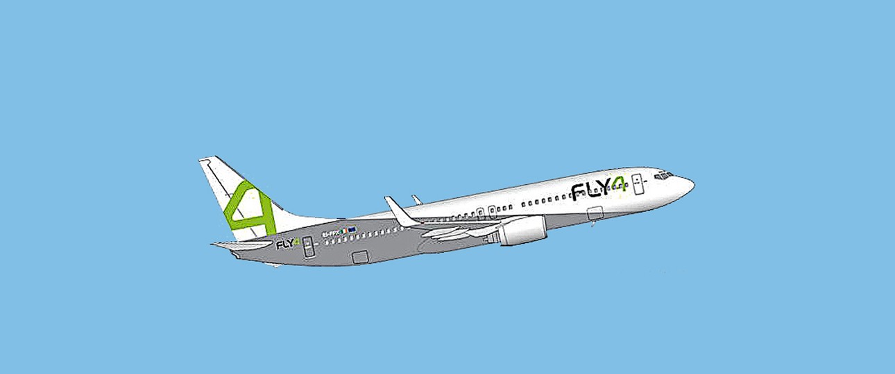 Eine Boeing 737 von Fly 4: So präsentiert sich die neue Wet-Lease-Fluggesellschaft.