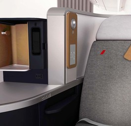 Sitz der neuen Business-Klasse der speziellen Ferien-Boeing 777 von Air France: Mit 14 Plätzen bleibt die Zahl der Sitzplätze dort gleich.