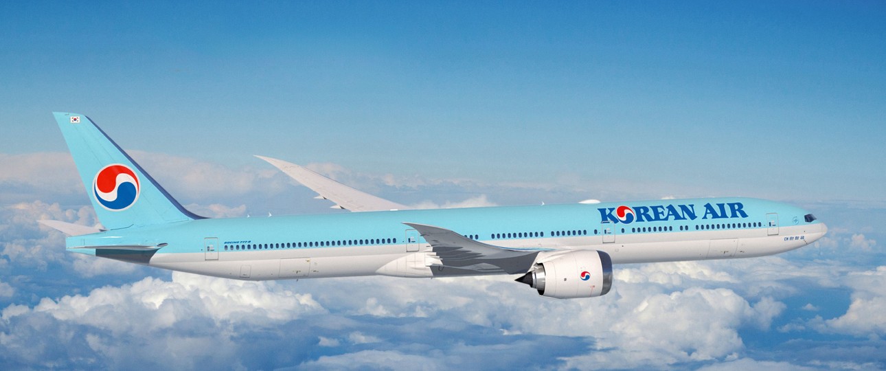 Boeing 777-9 in den Farben von Korean Air: Die Airline bestellt 20 Jets.