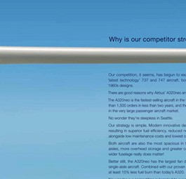 Anzeige von Airbus: B737 mit langer Nase