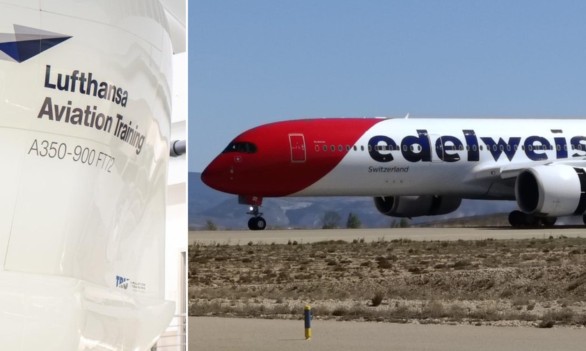 Airbus-A350-Simulator und A350 von Edelweiss: Training künftig in Zürich.