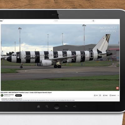 condor airbus a320 eintracht frankfurt tablet