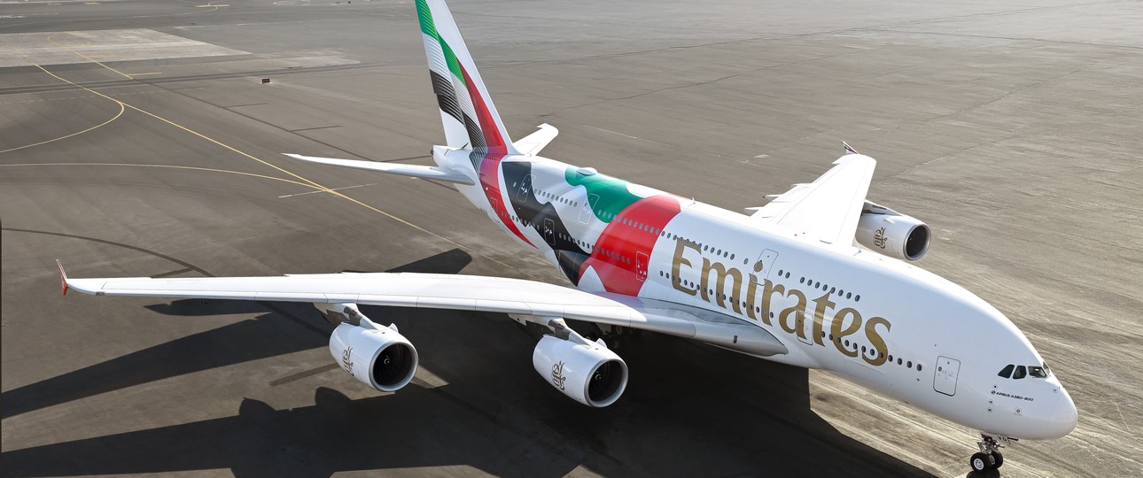 Airbus A380 von Emirates: Trägt jetzt zwei Mal die Flagge.
