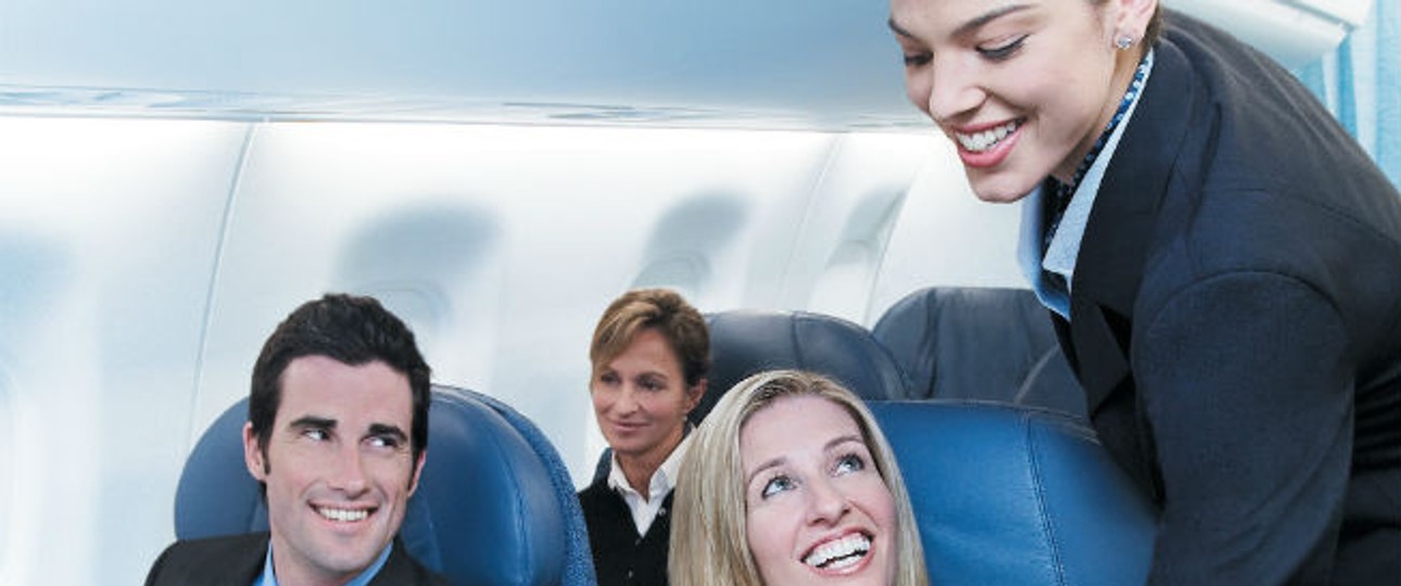 Business-Passagiere von Air Canada: Auch mehr US-Bürger sollen bald so strahlen.