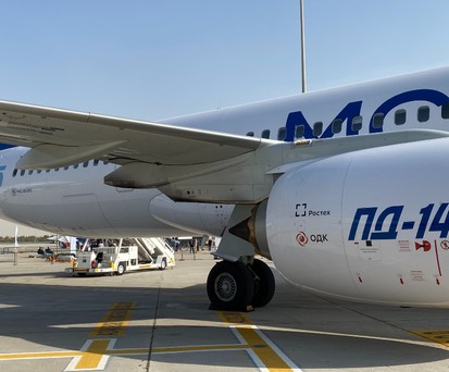 Irkut-MS-21-Testflieger mit dem PD-14: Jetzt gibt es keine Alternative mehr zum russischen Triebwerk.