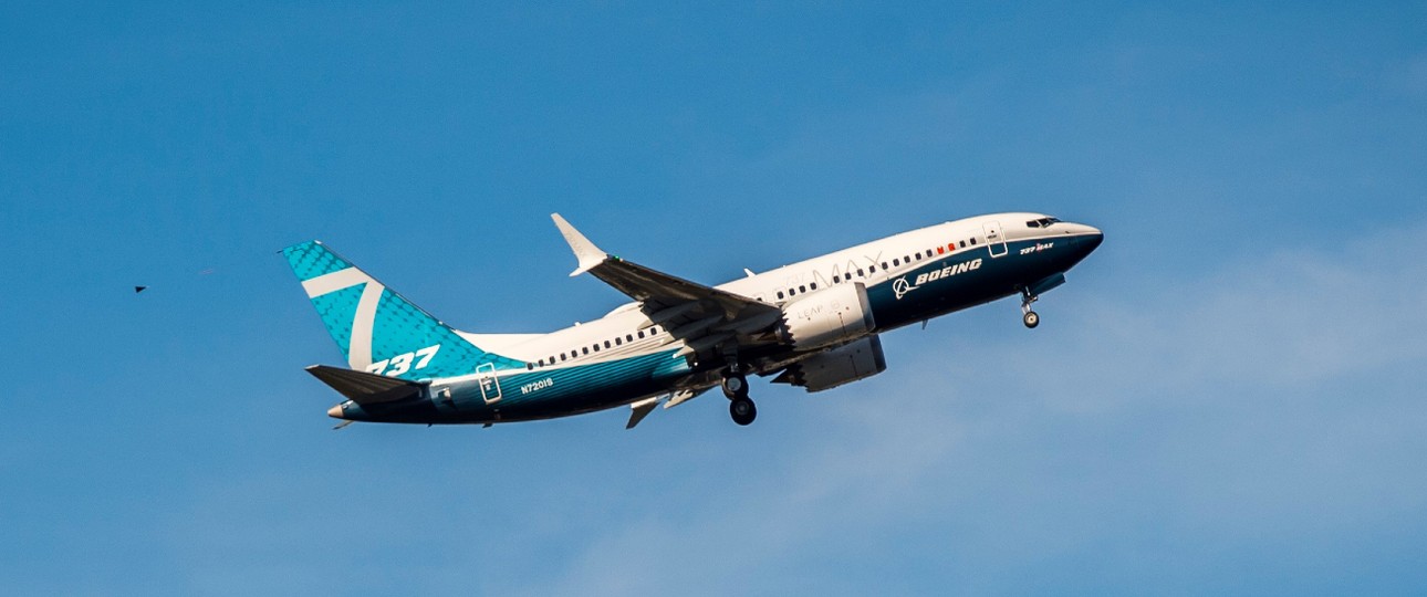 Boeing 737 Max 7: Ein Flugzeug dieses Typs wird nun in China vorgeführt.