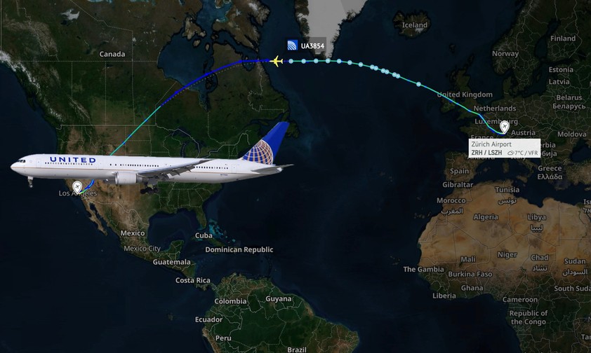 boeing 767 united airlines zuerich los angeles