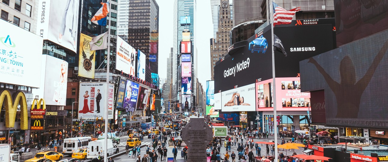 Times Square in New York: Touristinnen und Touristen verunsichert.