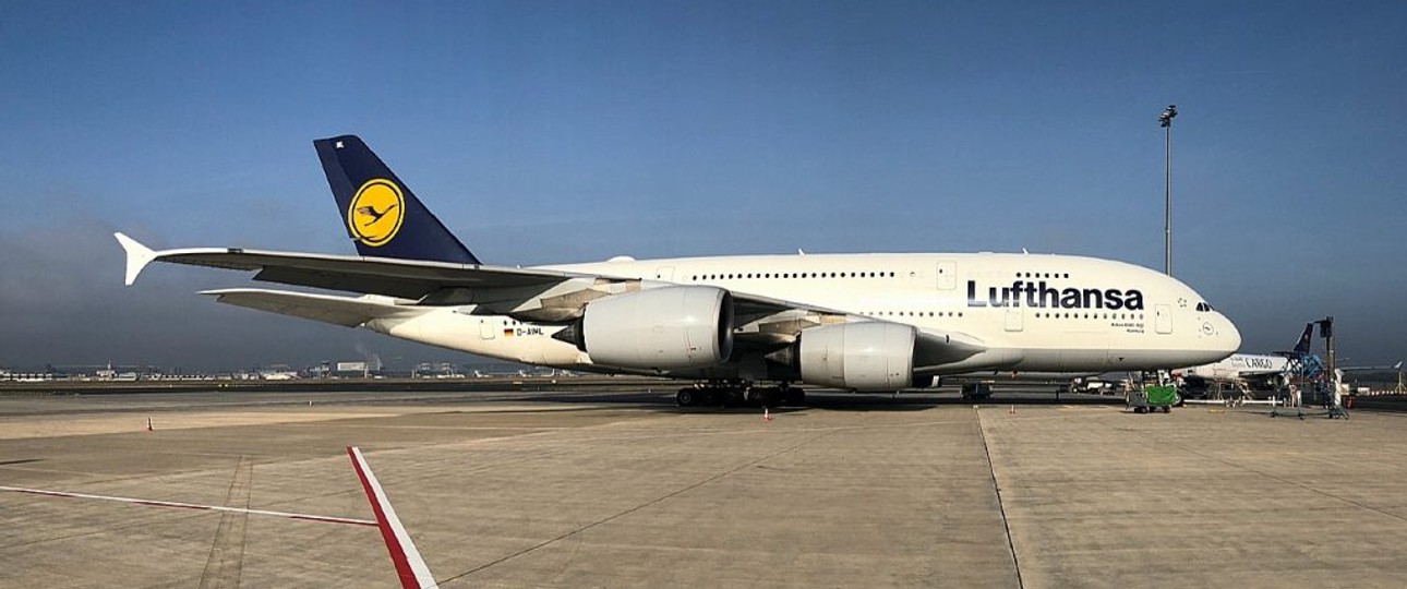 Airbus A380 of Lufthansa.