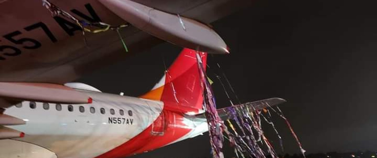 Der Airbus A319 mit dem Kennzeichen N557AV kollidierte in der Silvesternacht mit einem Ballon.