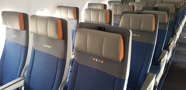 In der Economy Class stammen die Sitze vom deutschen Hersteller Recaro.