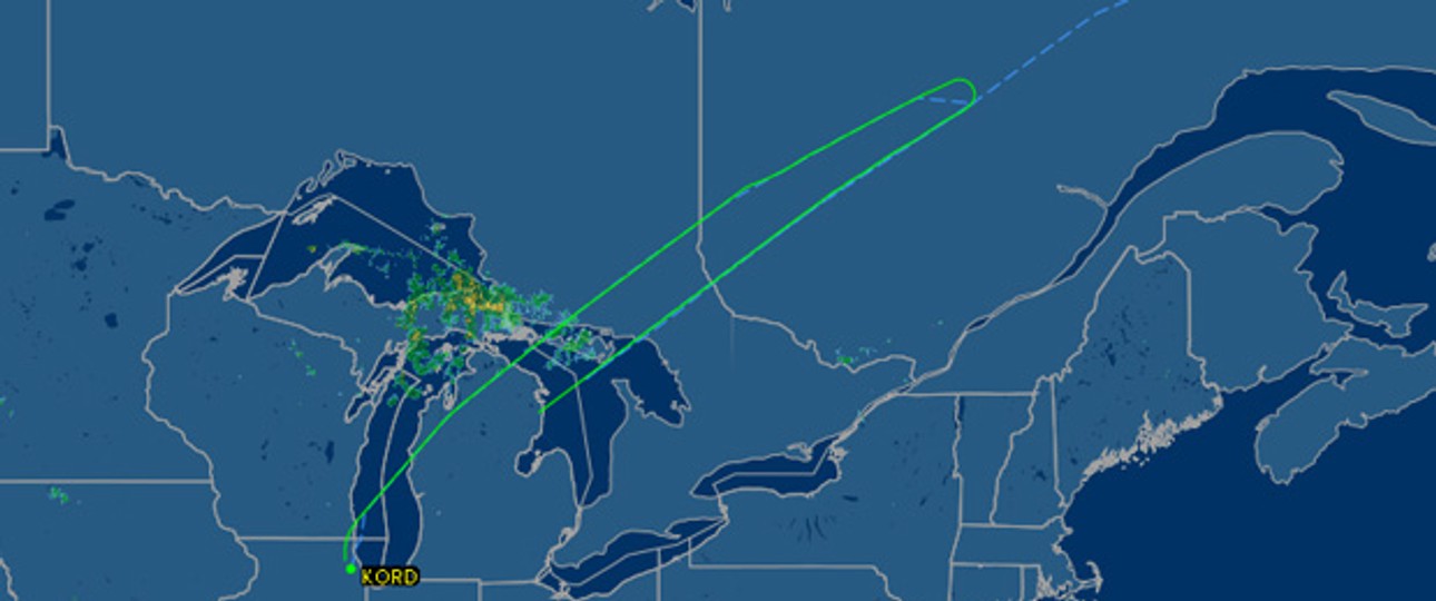 Flugroute bei Flightaware: Das FBI wurde hinzugerufen.