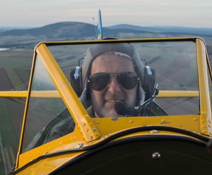 Benno Beran: Hier in seiner Boeing Stearman. 