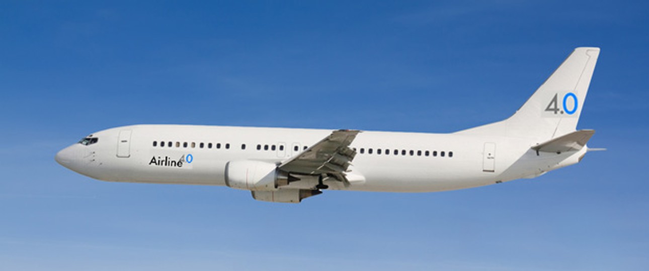 Maschine mit Airline 4.0-Logo (Montage): Große, aber wenig konkrete Pläne.