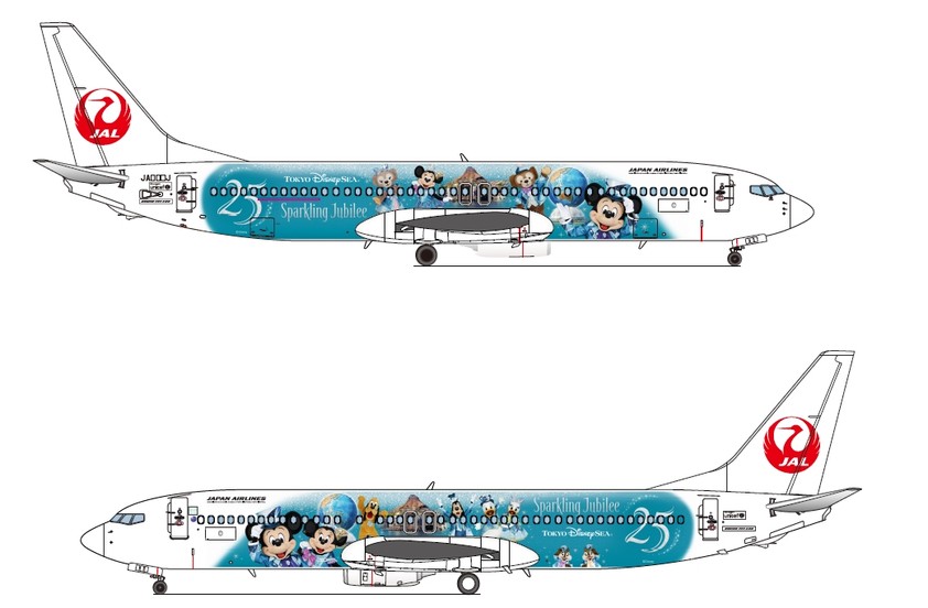 Die Sonderlackierung auf der Boeing 737-800: Der JAL Jubilee Express.