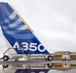 A350-Flosse: Bald soll der Flieger abheben.