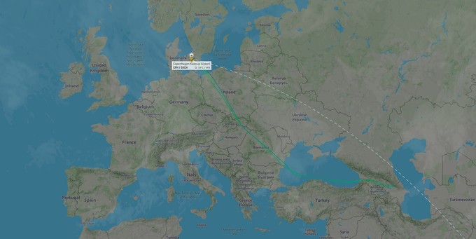 Flugverlauf von SK969.