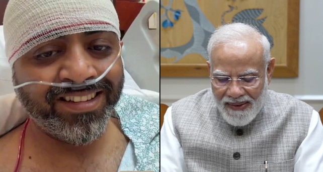 Pilot Machchhar (links) und Indiens Premiermisnister Modi (rechts): Beide haben zehn Minuten miteinander gesprochen. 
