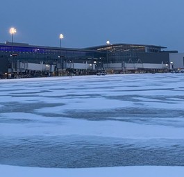 George Bush Airport in Houston am Montagmorgen: Es wurde zu kalt.