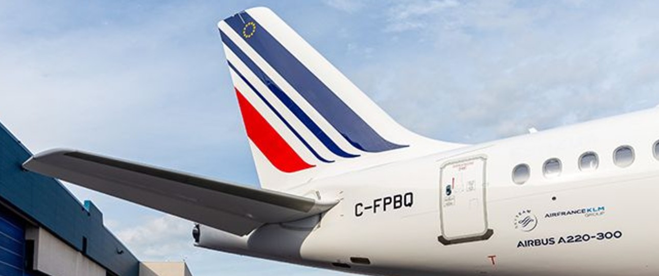 Der erste Airbus A220-300 für Air France: Hier zu sehen mit Testkennzeichen.