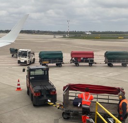 Gepäck wird aus einem Flieger am Flughafen Düsseldorf ausgeladen (Archivbild): War dieses Wochenende eine Herausforderung.