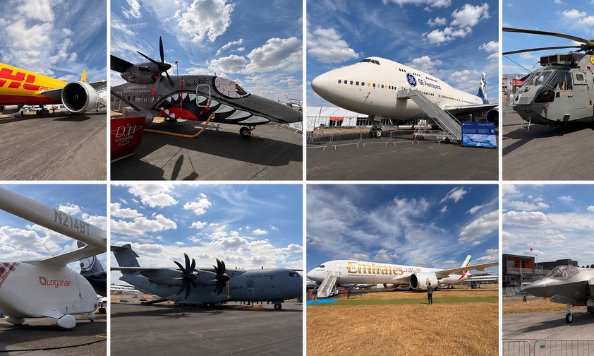 Bunte Flugzeugwelt in Farnborough: An der Messe werden Dutzende Fluggeräte gezeigt.