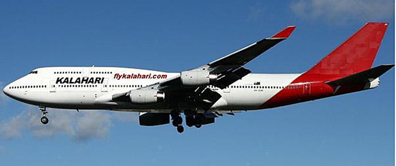 Montage einer Boeing 747 von Kalahari Airways: Große Pläne mit kleinem Budget.