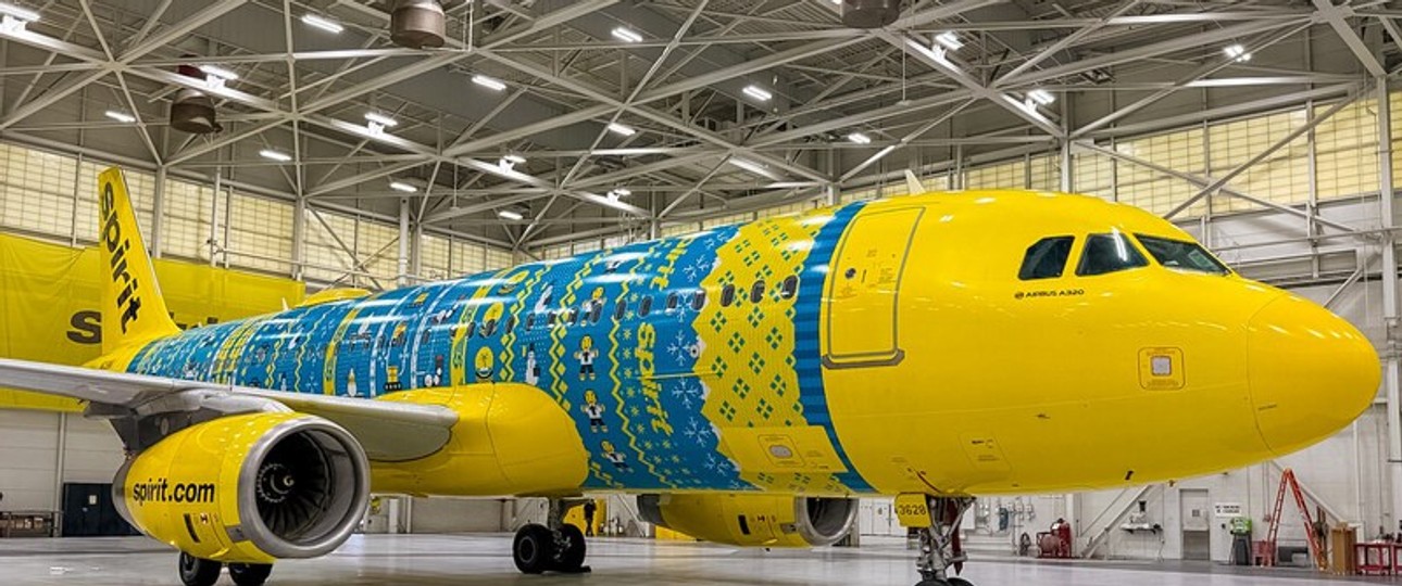 Spirit Airlines Airbus A320: Das Flugzeug wird das Design den ganzen Winter tragen. 