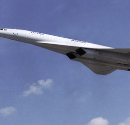 Tu-144 im Flug: Absturz in le Bourget als Rückschlag.
