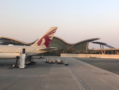 Qatar Airways in Doha: Nicht mehr viel unterwegs. 