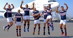 Spieler der US-Rugbymannschaft - mit Emirates als Sponsor: Bei Golfairlines gibts keinen Jubel für Trumps Maßnahmen.